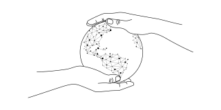 Hands holding globe